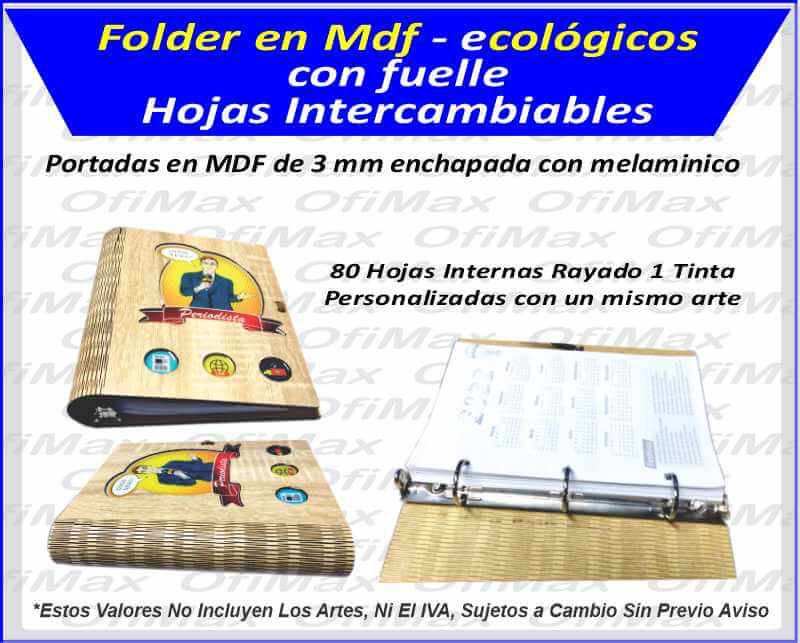 folders ecologicas corte laser, colombia
